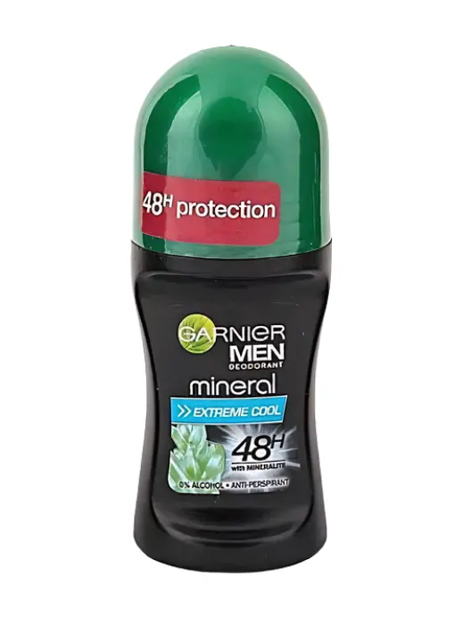 GARNIER ROLL-ON MINERAL MEN EXTREME COOL 50 ML antiperspirant absorbs sweat&neutralise odour in the best way,making you feel fresh&clean every day.With ultra absorbent mineralite,that let skin breathe