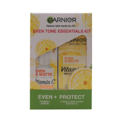 【Discounted】Garnier even tone essentials kit- Vitamin C Serum 30ml & Even & Matte Vitamin  Spf30 -50ml