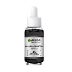 【Discounted】Garnier Skinactive 4% AHA + BHA (Salicylic Acid) and Niacinamide Charcoal Serum, Resurface and Smooth Skin Texture, Improves the Appearance Of Marks and Blemishes,  30ml