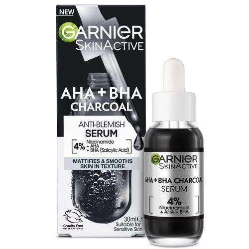 Garnier Pure Active AHA BHA Charcoal Anti-Imperfection Serum 30Ml .