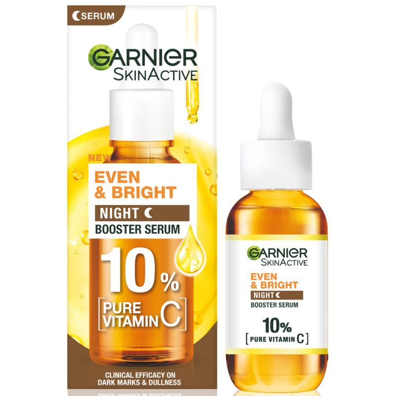 Garnier Brightening Night Serum With 10% Pure Vitamin C 30Ml 30ml