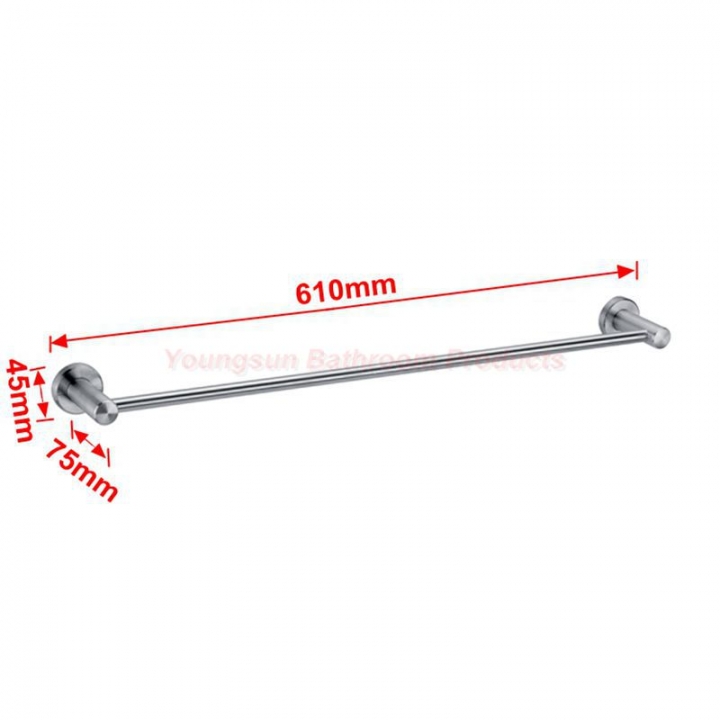 304 Stainless Steel 60cm / 600mm / 24 inches Single Towel Bar Towel Rail