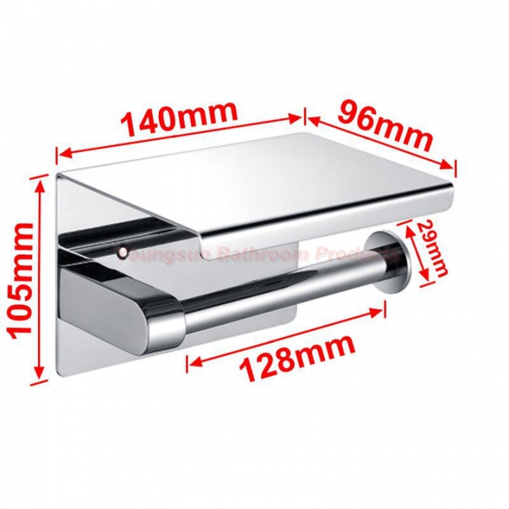 Luxury High Quality 304 Stainless Steel Toilet Paper Dispenser with Cell Phone Shelf