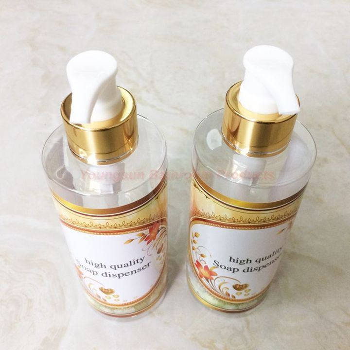 European Style 300ml x 2 Double Plastic Bottle Lotion Soap Dispenser with Stainless Steel Bracket