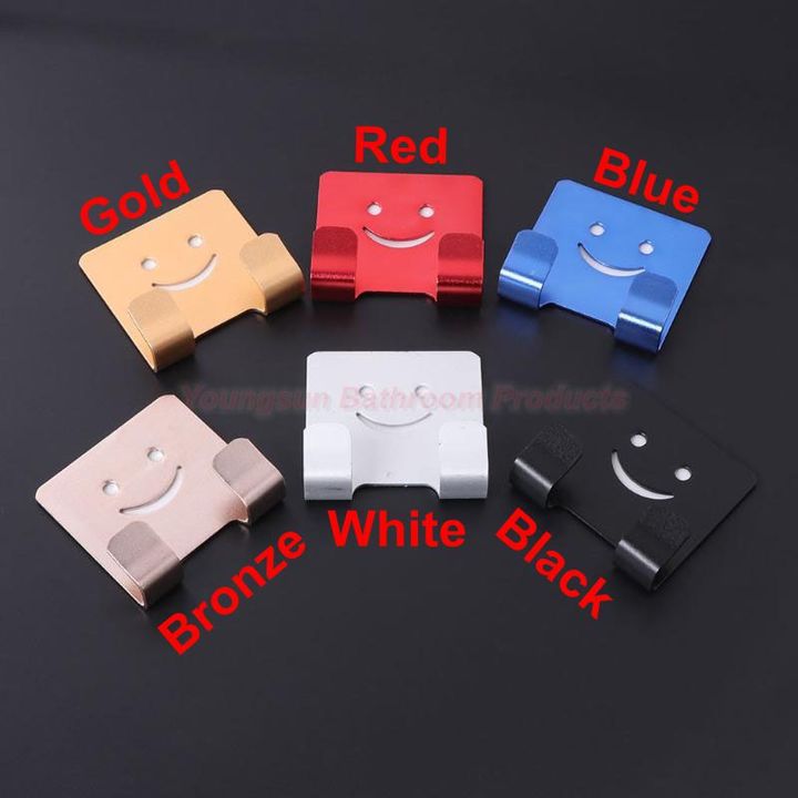 Colorful Aluminum Adhesive NO Drilling Smile Clothes Hook Robe Hook Coat Hook Door Hook Wall Hook