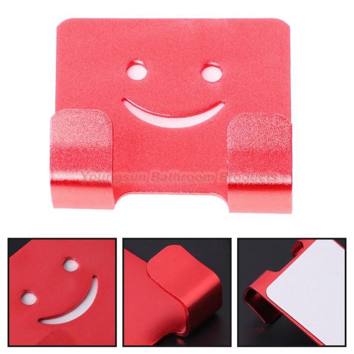 Colorful Aluminum Adhesive NO Drilling Smile Clothes Hook Robe Hook Coat Hook Door Hook Wall Hook