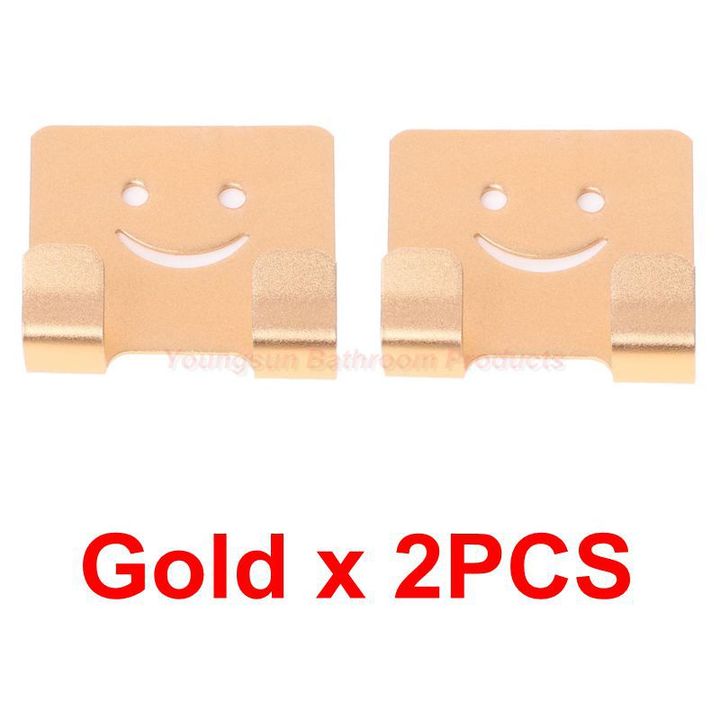 Colorful Aluminum Adhesive NO Drilling Smile Clothes Hook Robe Hook Coat Hook Door Hook Wall Hook