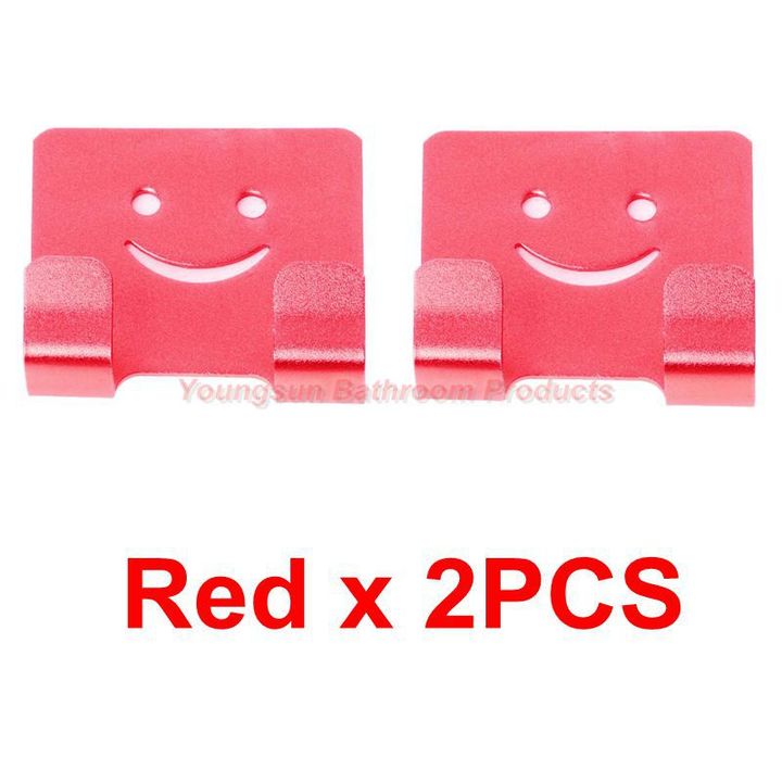 Colorful Aluminum Adhesive NO Drilling Smile Clothes Hook Robe Hook Coat Hook Door Hook Wall Hook