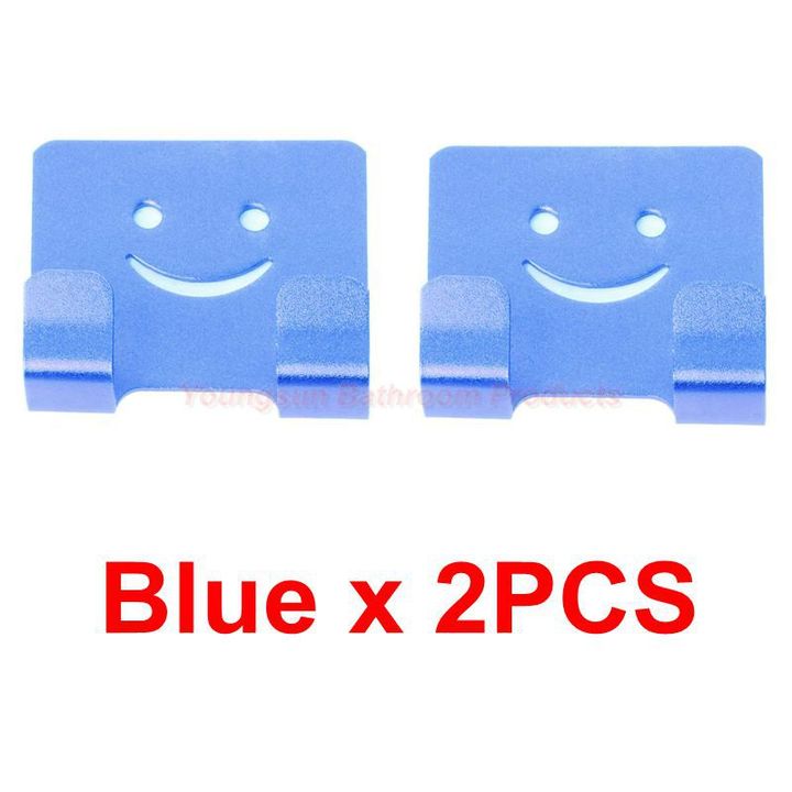 Colorful Aluminum Adhesive NO Drilling Smile Clothes Hook Robe Hook Coat Hook Door Hook Wall Hook