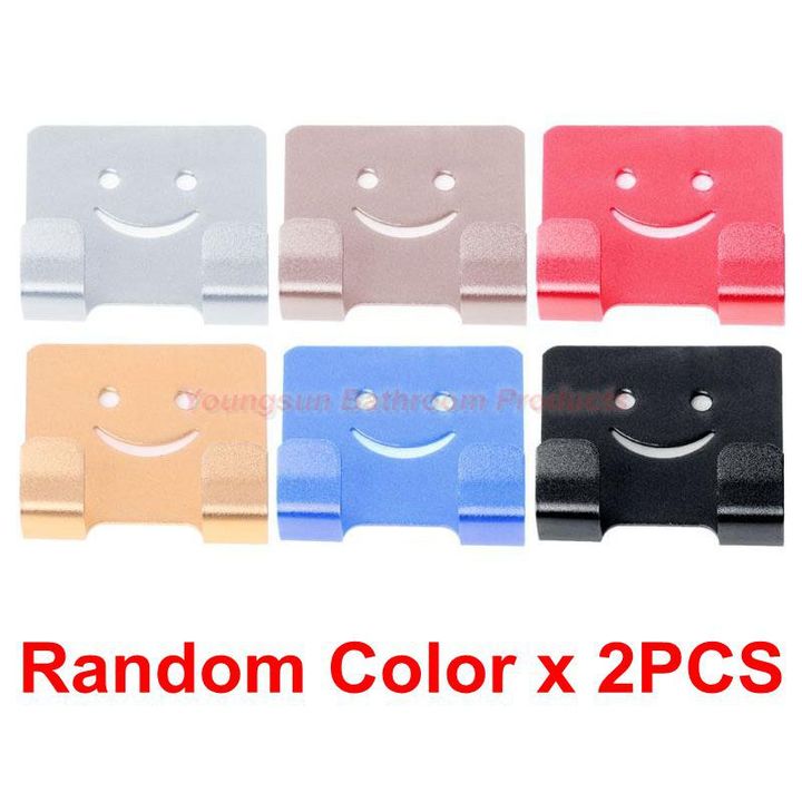 Colorful Aluminum Adhesive NO Drilling Smile Clothes Hook Robe Hook Coat Hook Door Hook Wall Hook