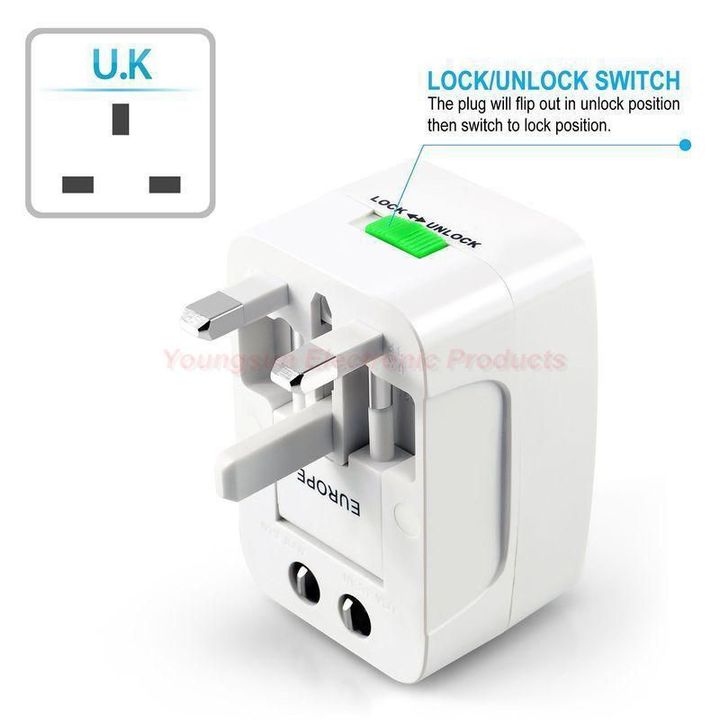 Universal Worldwide Portable All in 1 AC Power UK/US/EU/AU Travel Plug Adapter Power Plug Converter