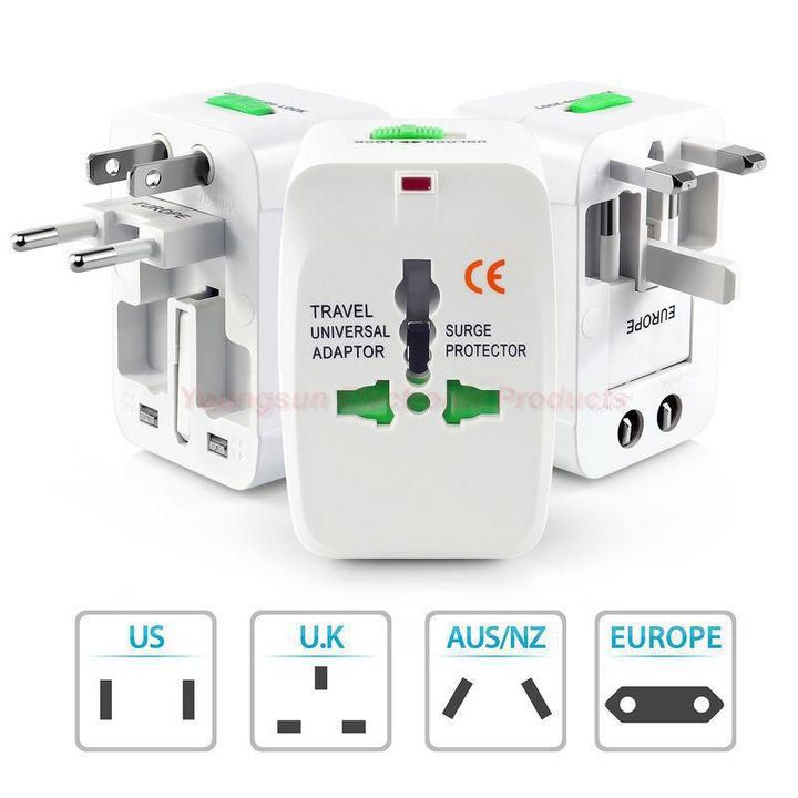Universal Worldwide Portable All in 1 AC Power UK/US/EU/AU Travel Plug Adapter Power Plug Converter