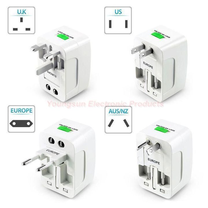 Universal Worldwide Portable All in 1 AC Power UK/US/EU/AU Travel Plug Adapter Power Plug Converter