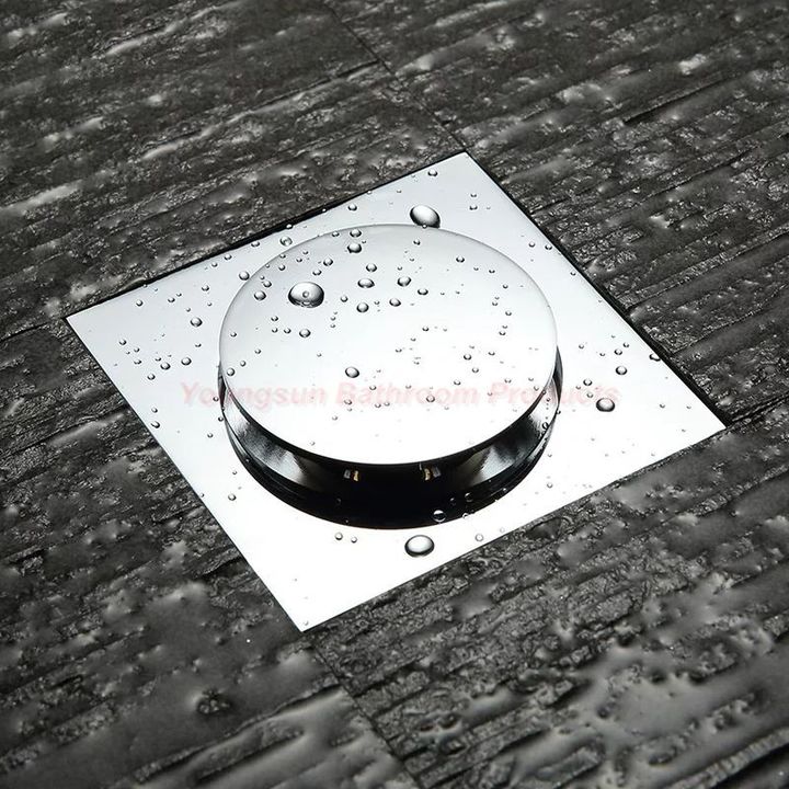 100 x 100mm 4 by 4 inches Stainless Steel Bathroom Anti-odor Pop up Floor Drain Pedal Floor Drainer