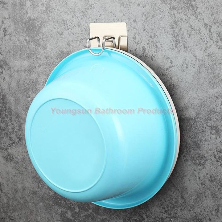 Adhesive Nail-free NO Drilling Bathroom Rack and Shelf Wash Basin Hanger Basin Holder Basin Hook