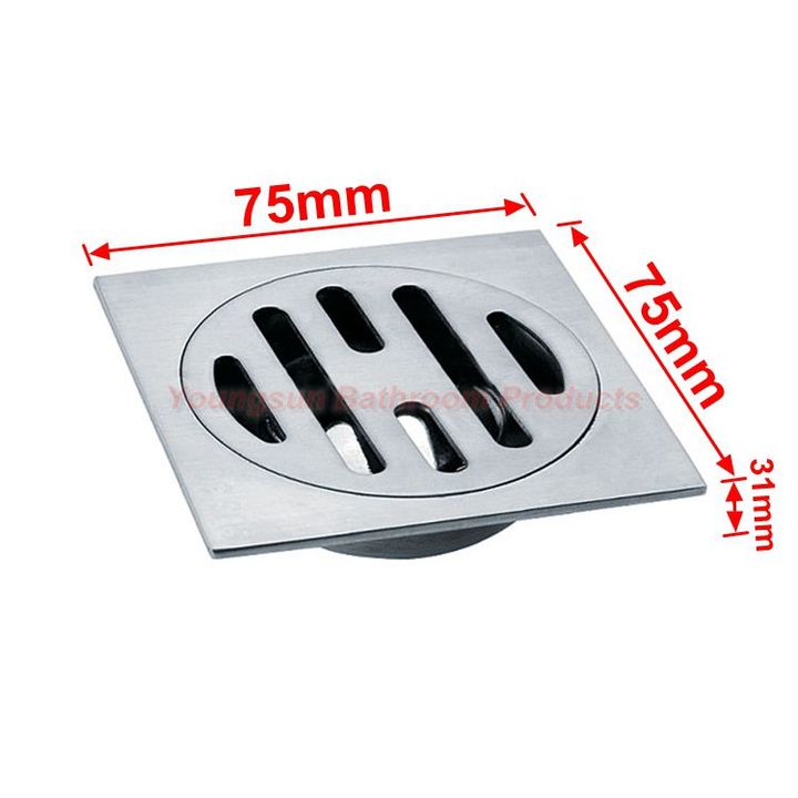 3 by 3 inches 75 x 75mm Small Size Mini Stainless Steel Floor Drain Shower Drain Floor Strainer