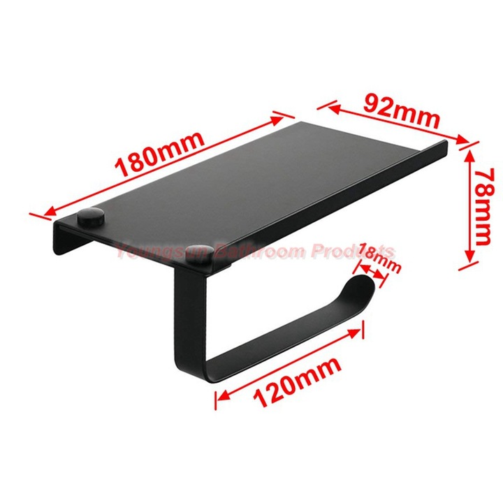 Multi-functional 304 Stainless Steel Toilet Paper Holder with Mobile Phone Shelf