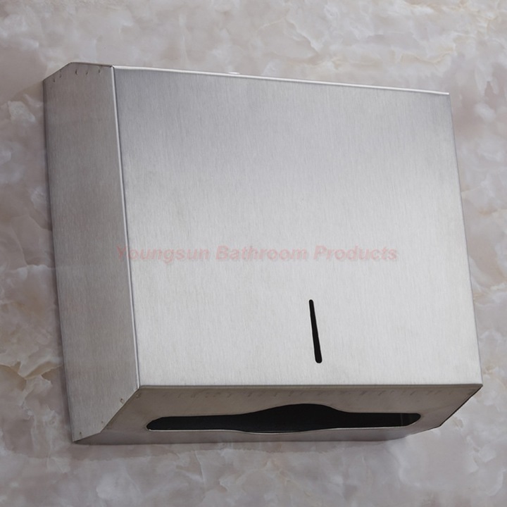 Bathroom Lockable Stainless Steel Hand Paper Towel Dispenser Tissue Paper Towel Holder Napkin Holder