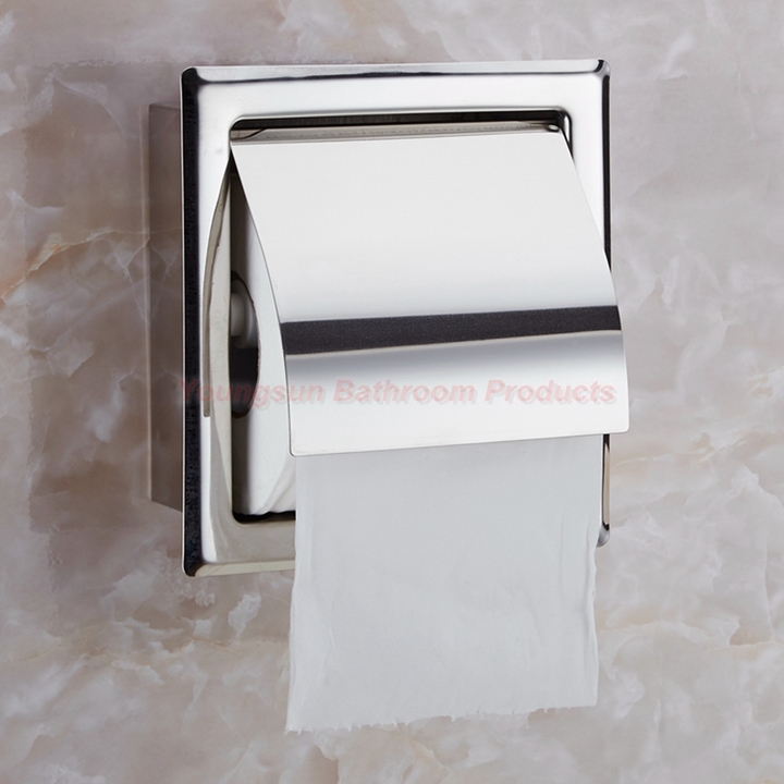Stainless Steel Recessed / In Wall Toilet Paper Holder Toilet Roll Holder Toilet Tissue Dispenser