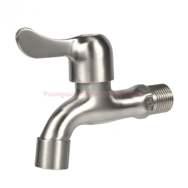 304 Stainless Steel G1/2&apos;&apos; Fast On Drinking Water Tap Bathroom Bibcock SUS304 Wash Basin Faucet