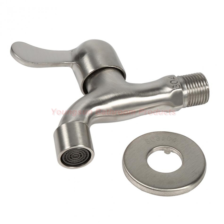 304 Stainless Steel G1/2&apos;&apos; Fast On Drinking Water Tap Bathroom Bibcock SUS304 Wash Basin Faucet