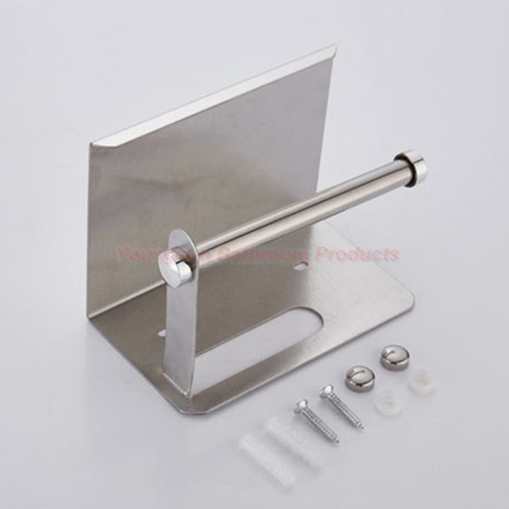 Stainless Steel Bathroom Rack Toilet Tissue Dispenser Toilet Paper Holder with Mobile Phone Shelf