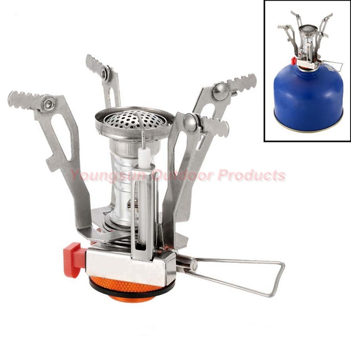 3000W Mini Outdoor Gas Stove Lightweight Pocket Outdoor Cooking Burner Folding Camping Gas Stove