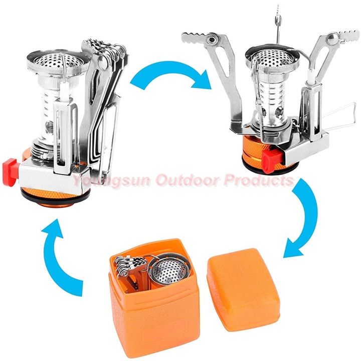 3000W Mini Outdoor Gas Stove Lightweight Pocket Outdoor Cooking Burner Folding Camping Gas Stove