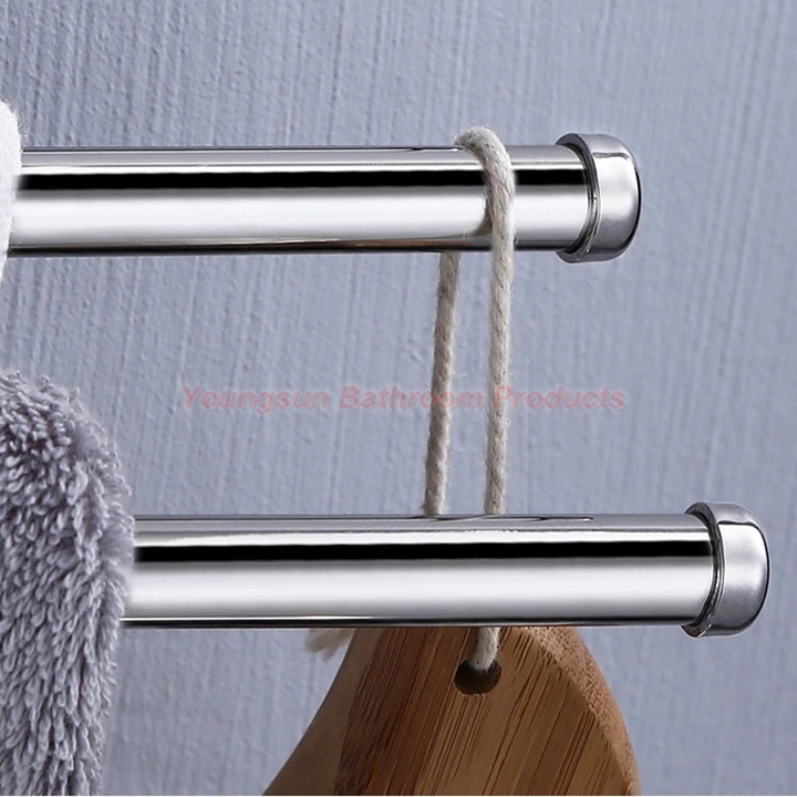 304 Stainless Steel Bathroom Rotating Towel Bar Towel Rack Washroom Folding Towel Rail Towel Rod