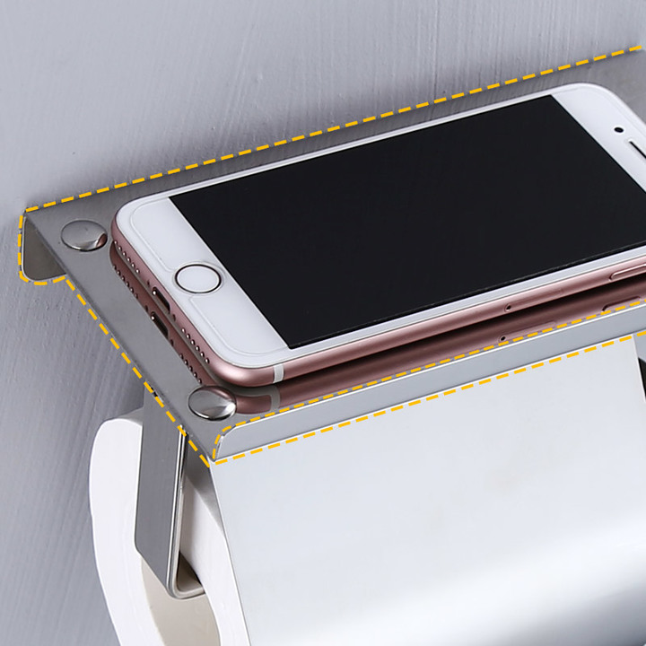 304 Stainless Steel Bathroom Toilet Paper Holder with Shelf SUS304 Toilet Roll Dispenser with Lid