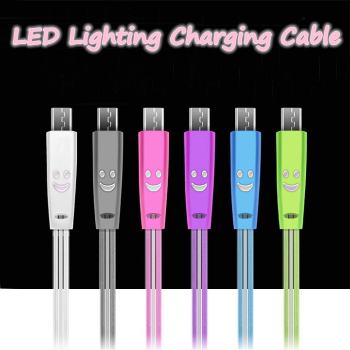 2A Micro USB Phone Data Cable Colorful LED Lighting USB Charging Cable for Android Smart Phone