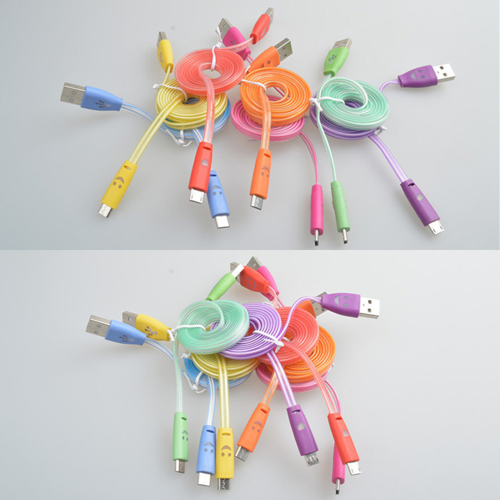 2A Micro USB Phone Data Cable Colorful LED Lighting USB Charging Cable for Android Smart Phone