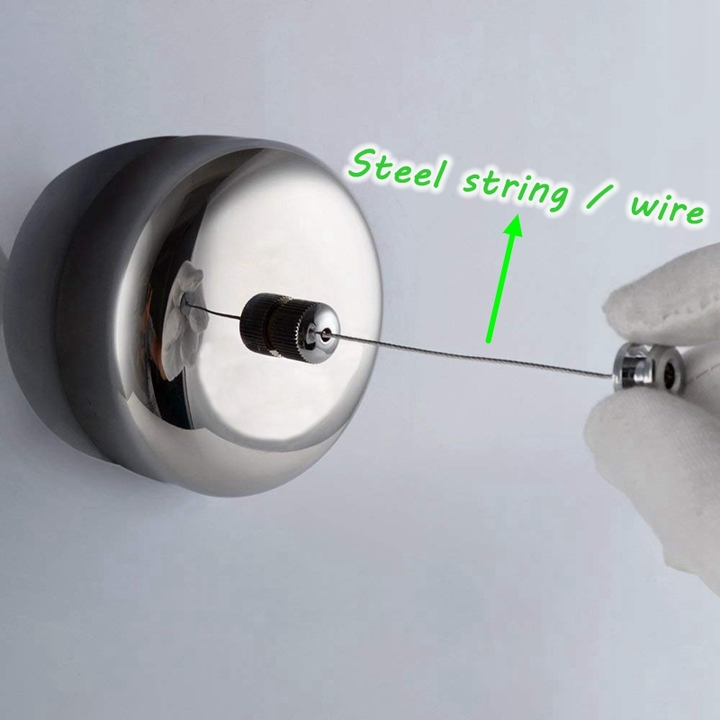 Bathroom Stainless Steel Retractable Clothesline with Steel String Indoor Clothesline Washing Line