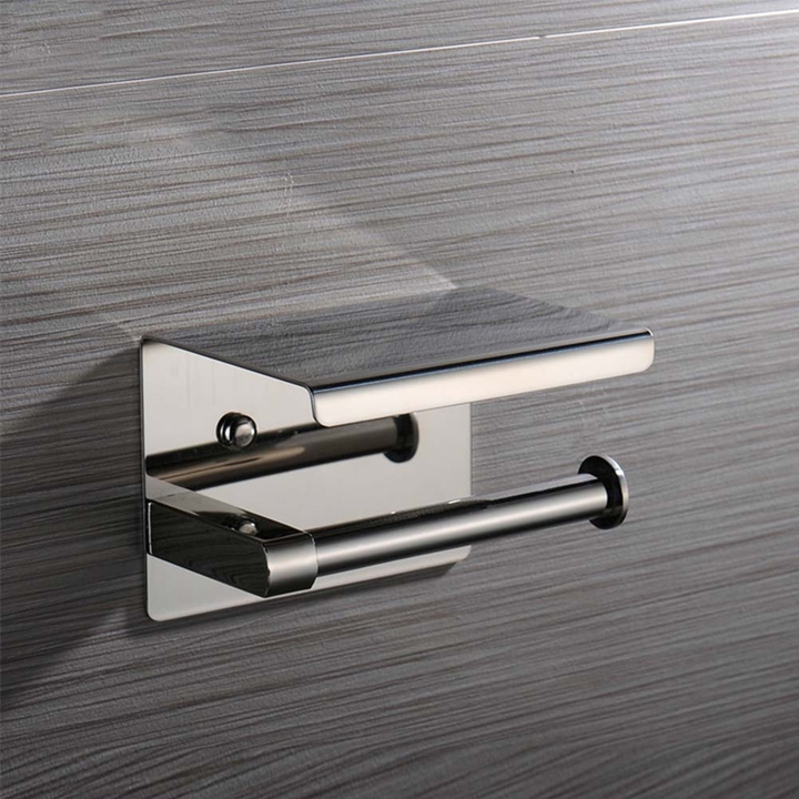 Luxury High Quality 304 Stainless Steel Toilet Paper Holder with Phone Shelf Toilet Tissue Holder