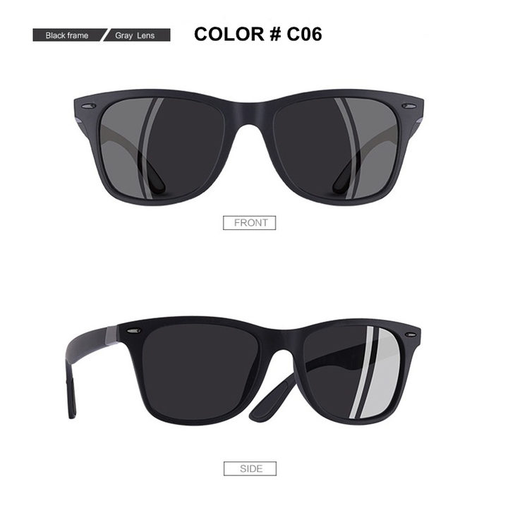Classic Polarized Sunglasses Men Square Frame Sun Glasses Male Driving Goggles UV400 Eyewear Shades