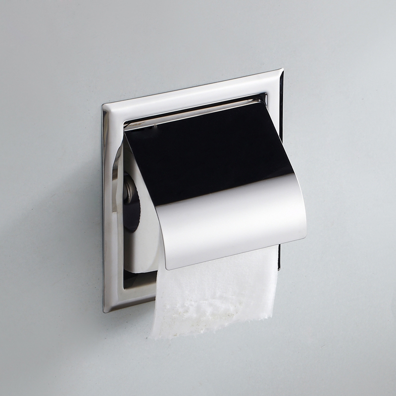 Square Embedded Toilet Paper Holder Bathroom Concealed Tissue Box Recessed Toilet Tissue Dispenser