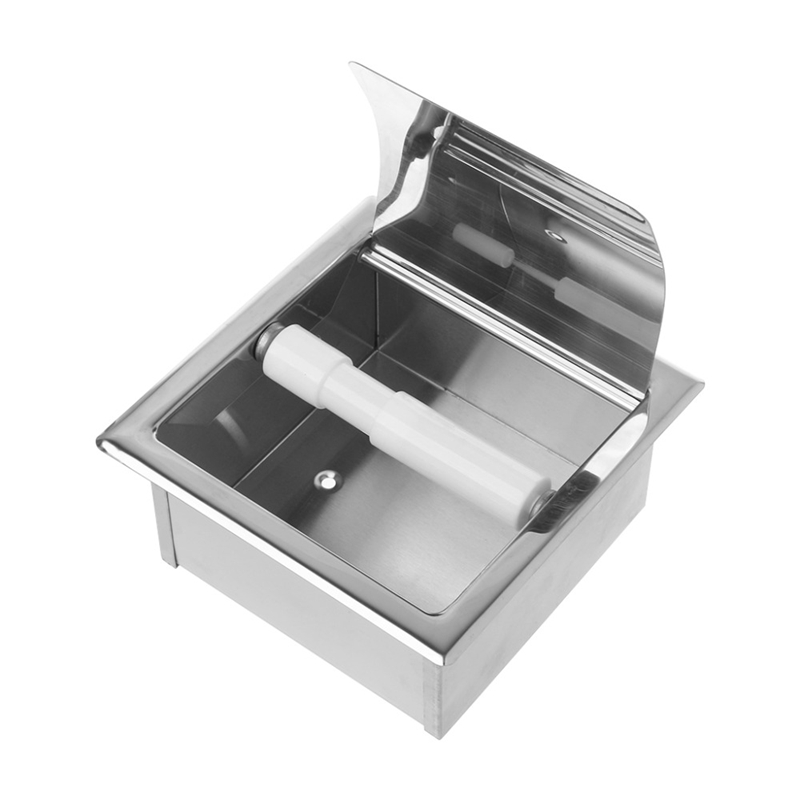 Square Embedded Toilet Paper Holder Bathroom Concealed Tissue Box Recessed Toilet Tissue Dispenser