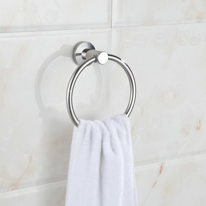 Bathroom Lavatory Wall Mounted 304 Stainless Steel Towel Ring SUS304 Bath Towel Holder