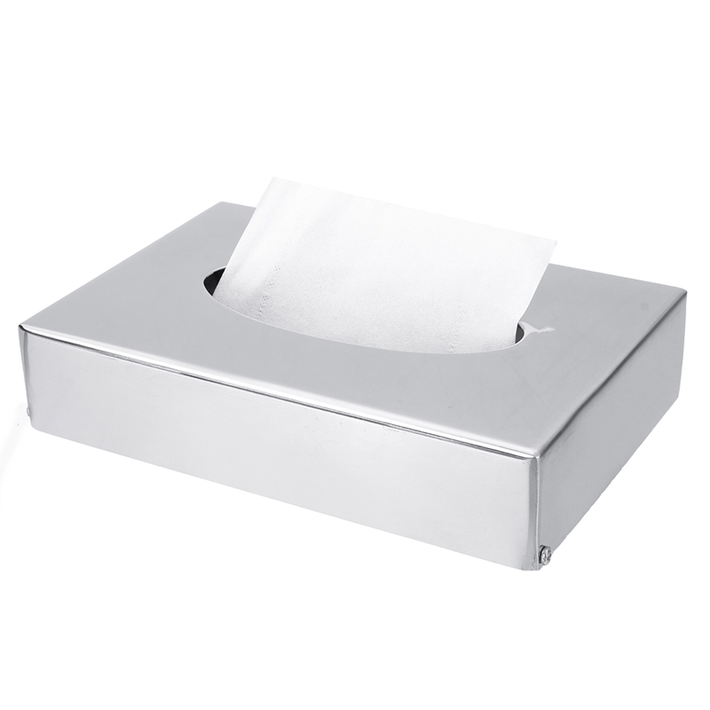 Stainless Steel Tissue Container Tissue Box Cube Hotel Bedroom Office Towel Napkin Paper Holder