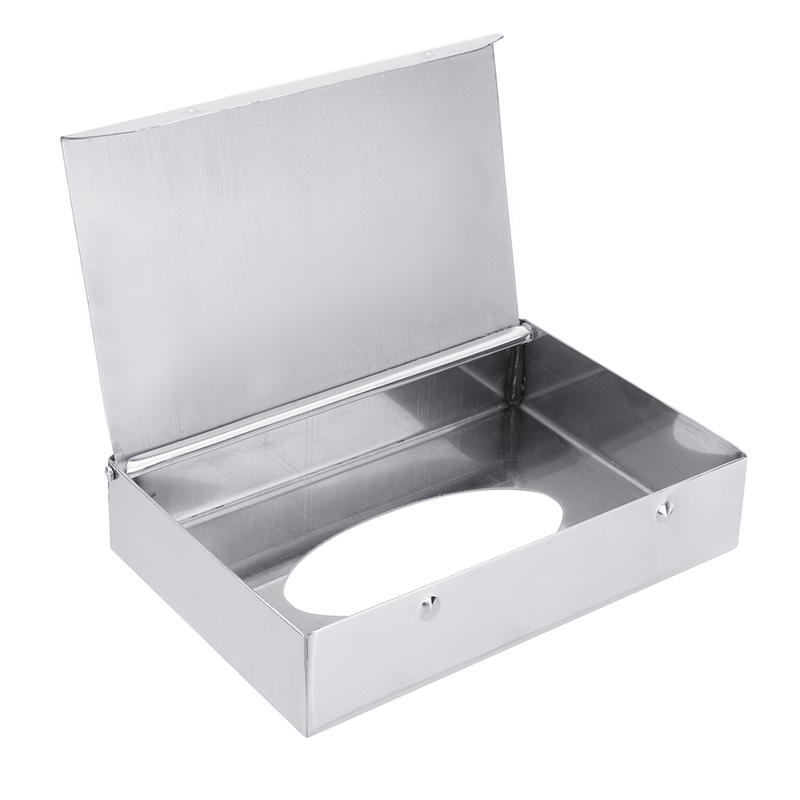 Stainless Steel Tissue Container Tissue Box Cube Hotel Bedroom Office Towel Napkin Paper Holder