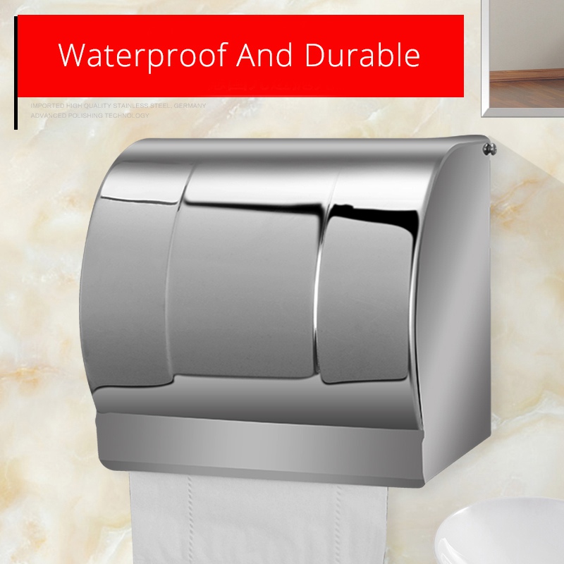Stainless Steel Roll Paper Tissue Holder Tissue Box for Home Bathroom Kitchen Toilet Paper Dispenser