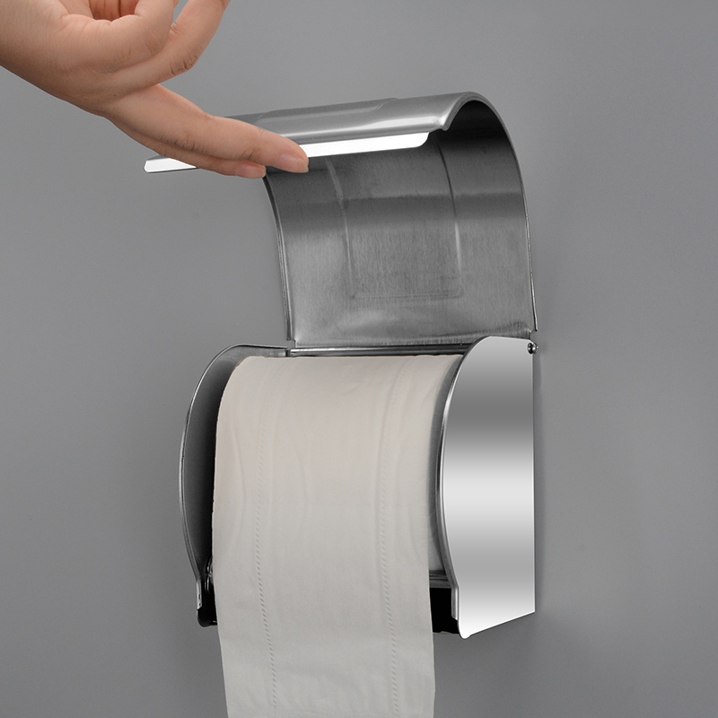 Stainless Steel Roll Paper Tissue Holder Tissue Box for Home Bathroom Kitchen Toilet Paper Dispenser