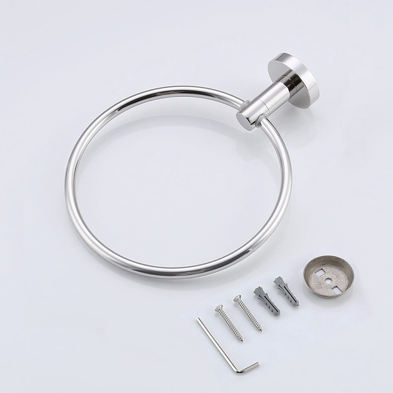 Bathroom Lavatory 304 Stainless Steel Chromed Bath Towel Ring SUS304 Round Towel Holder Towel Hanger