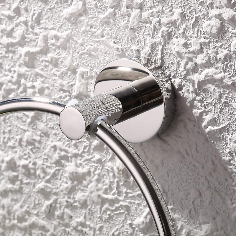 Bathroom Lavatory 304 Stainless Steel Chromed Bath Towel Ring SUS304 Round Towel Holder Towel Hanger