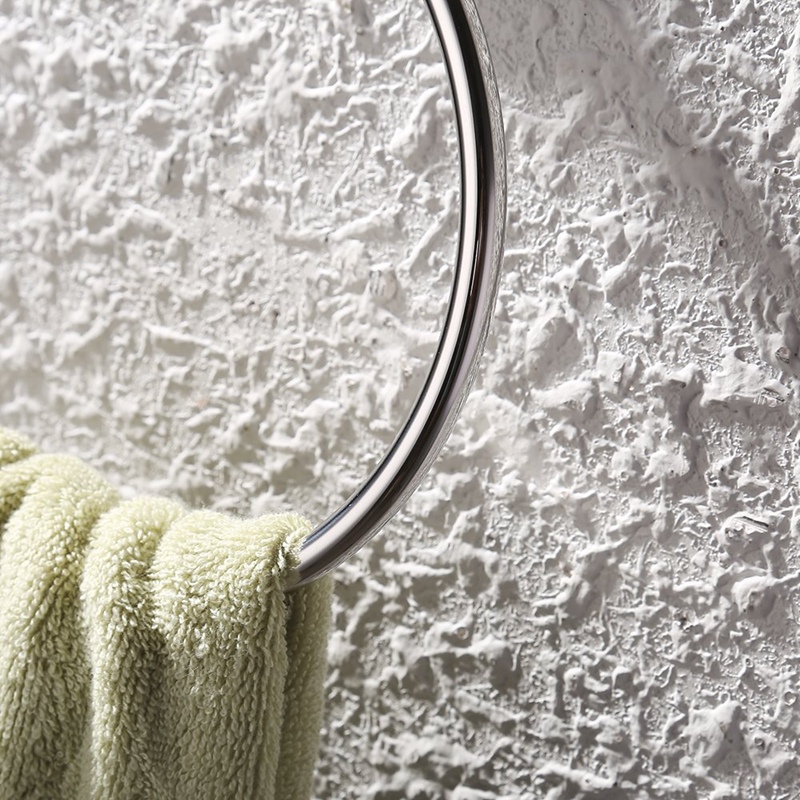 Bathroom Lavatory 304 Stainless Steel Chromed Bath Towel Ring SUS304 Round Towel Holder Towel Hanger