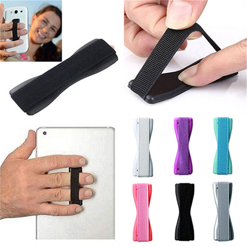 Anti-slip Elastic Finger Grip Strap Sling Single Hand Mobile Phone Holder for Tecno Xiaomi Tablets