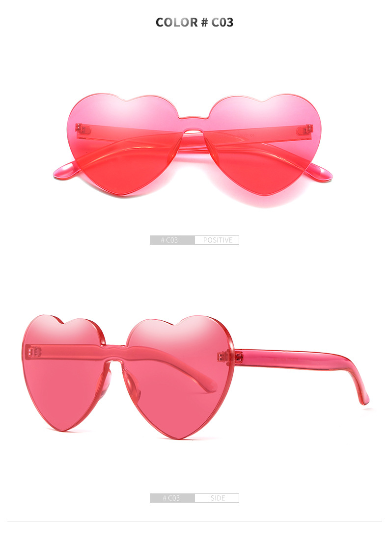 Candy Color Love Heart Women Sunglasses Cat Eye Heart Shape Sun Glasses for Lady Eyewear UV400