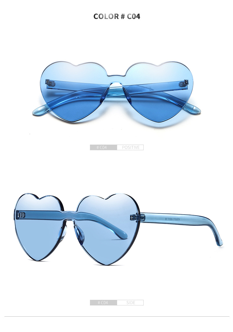 Candy Color Love Heart Women Sunglasses Cat Eye Heart Shape Sun Glasses for Lady Eyewear UV400