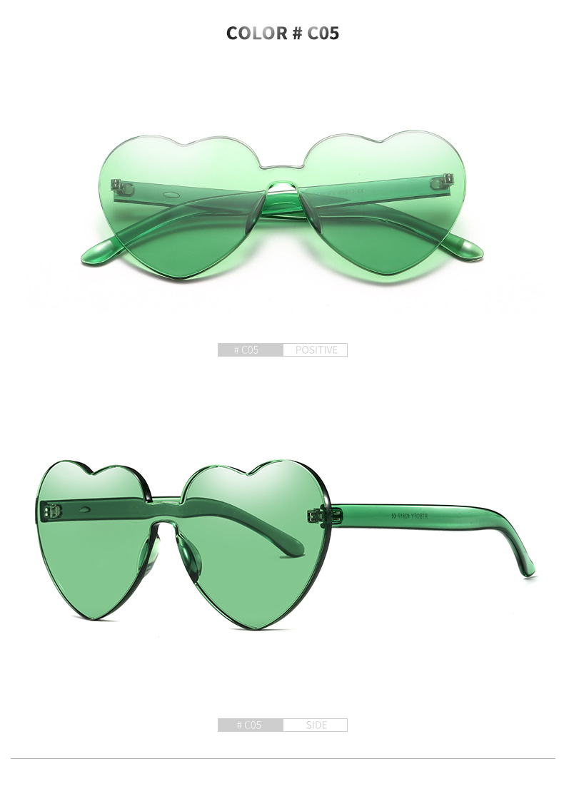 Candy Color Love Heart Women Sunglasses Cat Eye Heart Shape Sun Glasses for Lady Eyewear UV400