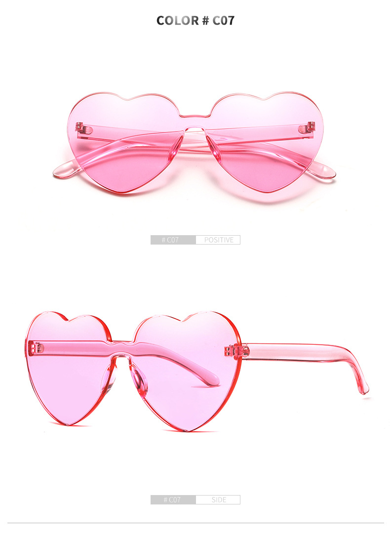 Candy Color Love Heart Women Sunglasses Cat Eye Heart Shape Sun Glasses for Lady Eyewear UV400